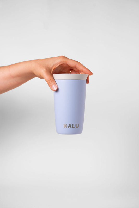 KALU reusable ceramic coffee cup in Coastal Blue - leak-proof travel cup NZ